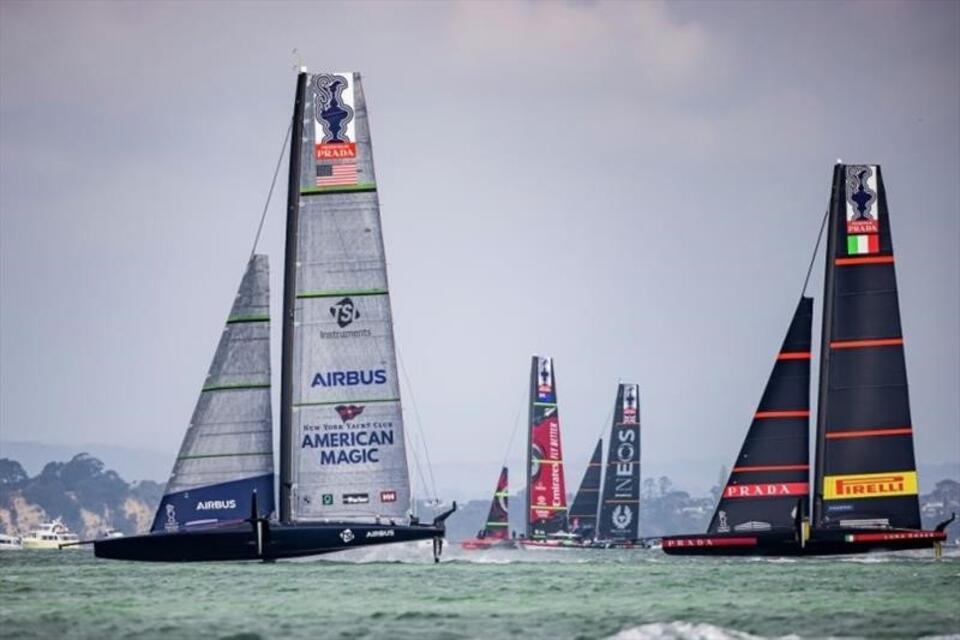 INEOS Team UK jump to the Prada Cup Final
